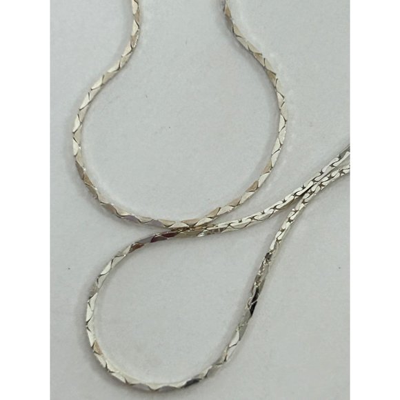 Women’s Pendant Necklace Italy Peridot Pearl S925 Sterling Silver 18” Vintage - Picture 8 of 17